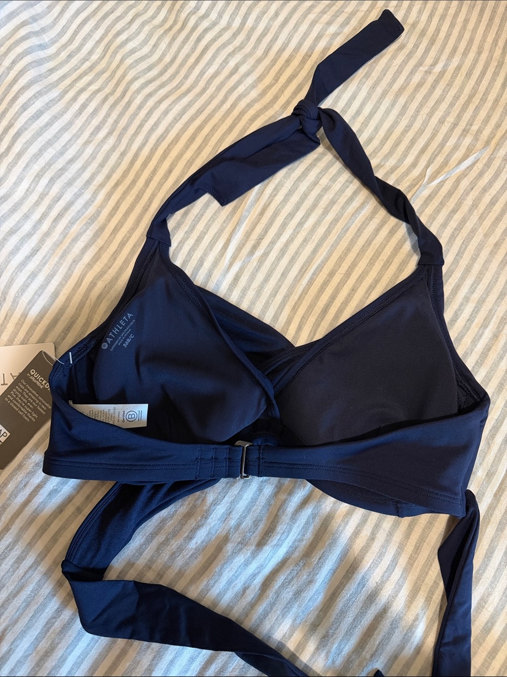 NWT Athleta Bra Cup Halter Bikini Top Navy - Picture 5 of 5